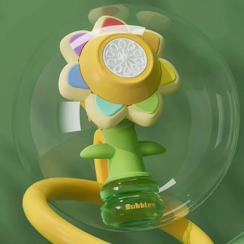 Sunflower Shaped Portable Electric Bubble Maker Toy