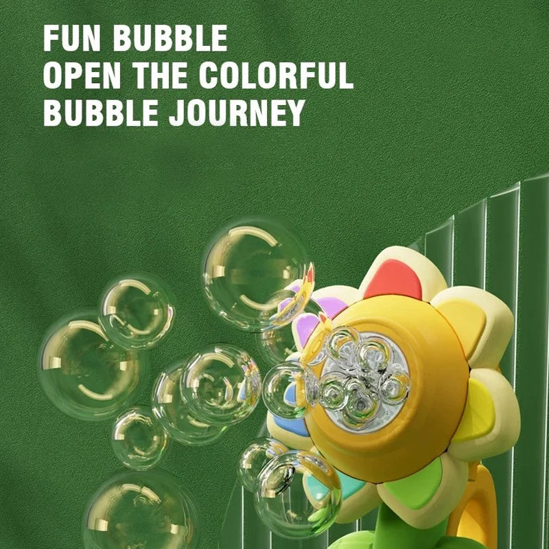 Sunflower Shaped Portable Electric Bubble Maker Toy