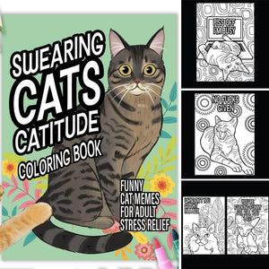 Funny Kitty Memes Coloring Book For Adult Relaxation