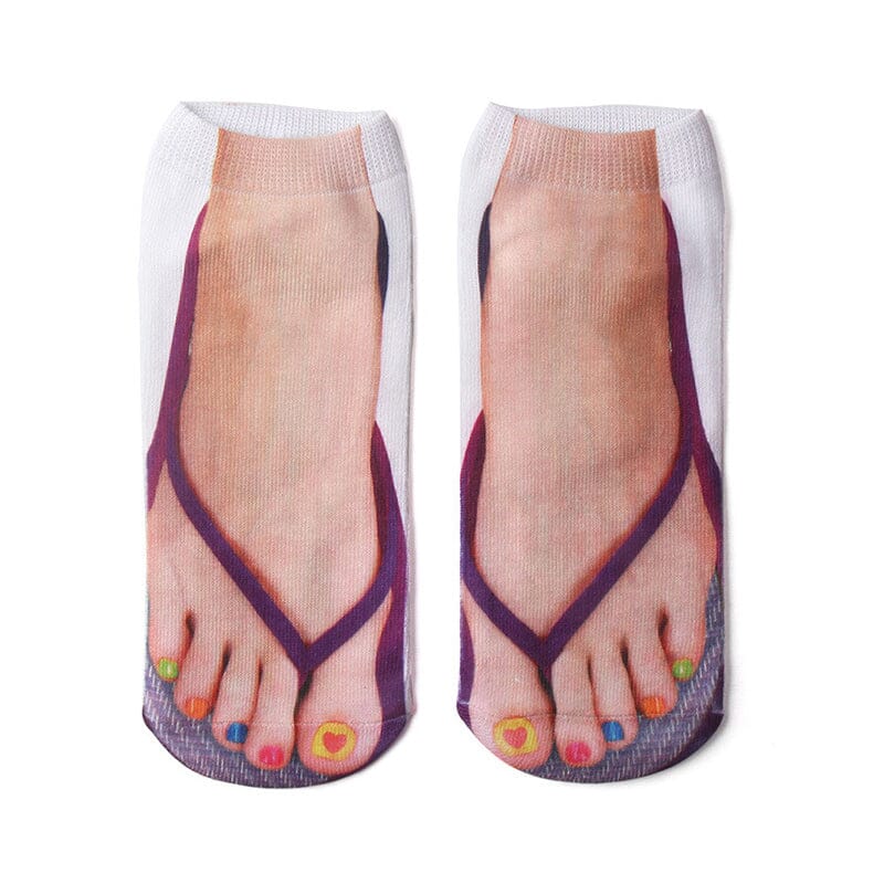 🔥Manicure Print Flip Flop Socks