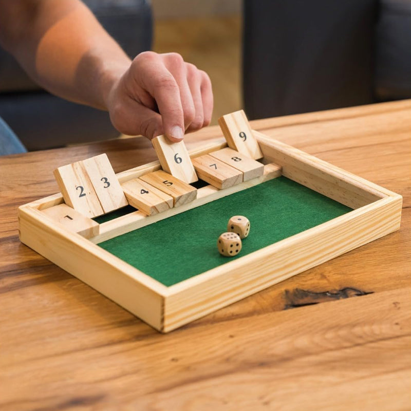 Shut The Box Game - Fun Table Math Game for Adults & Kids