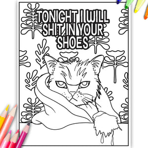 Funny Kitty Memes Coloring Book For Adult Relaxation