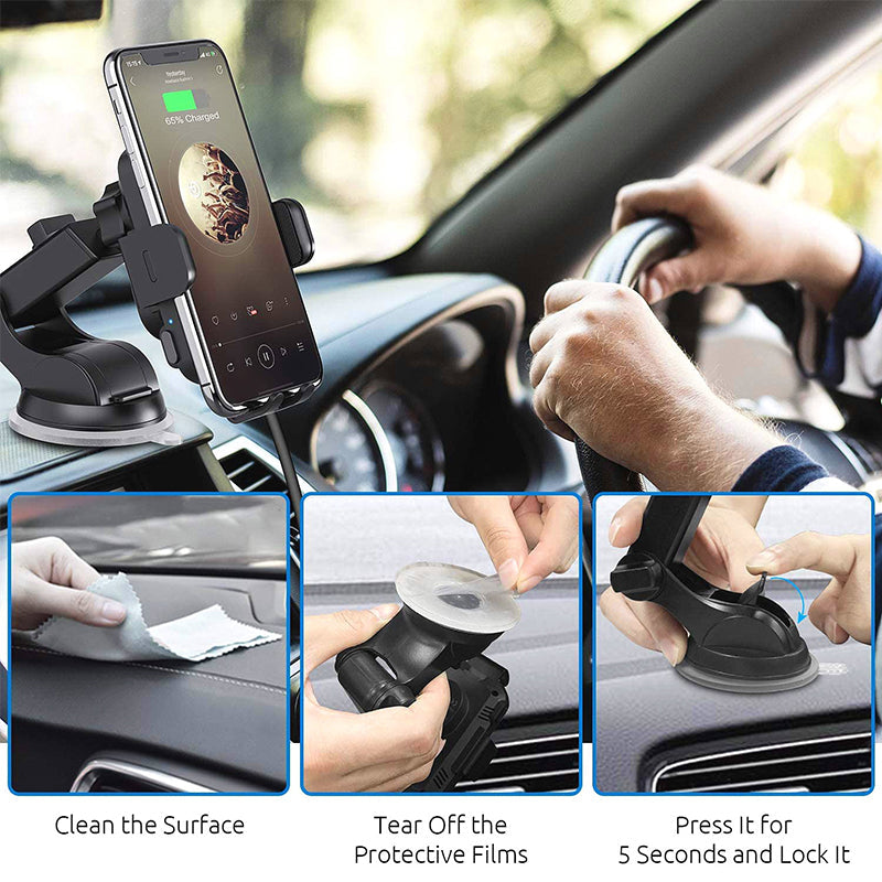 Car mobile phone holder with wireless charger