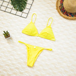 Solid Color Bikini Set