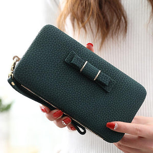 Women Bowknot Long Wallet