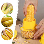 Cob Corn Stripper With Built-In Measuring Cup And Grater