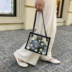 Daisy transparent chain small square bag