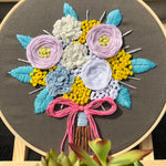 Colorful floral embroidery craft kits