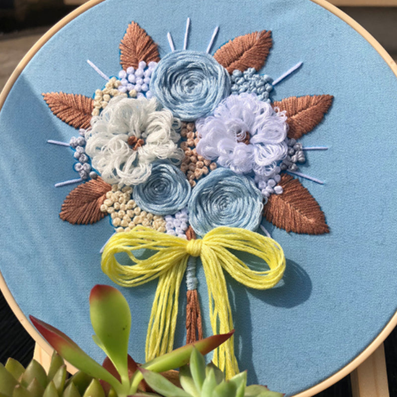 Colorful floral embroidery craft kits