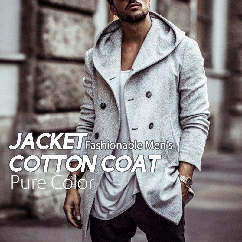 Men's Autumn & Winter Pure Color Jacket Cotton Coat