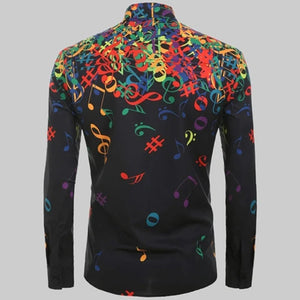 Colorful Music Notes Men's Shirt