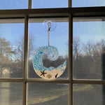 Sea Glass Suncatcher - Ocean Crashing Wave Beach Ornament