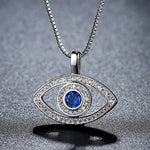 Evil Eye Crystal Silver Plated Necklace