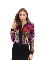 NEW Casual Sequins V Neck Long Sleeve Jacket