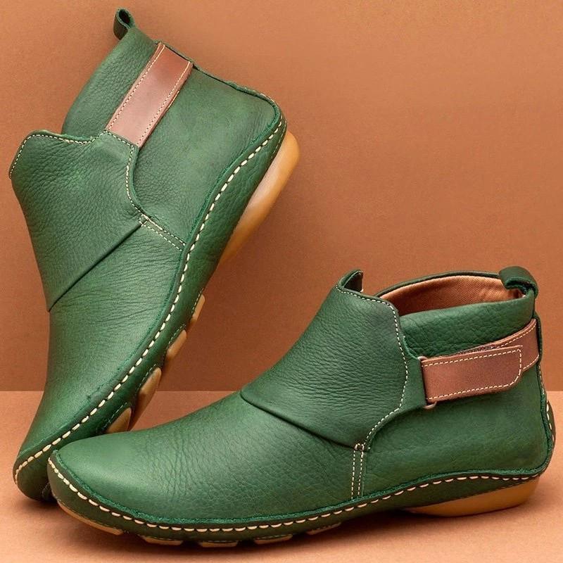 Women Casual Comfy Daily Adjustable Soft Leather Booties