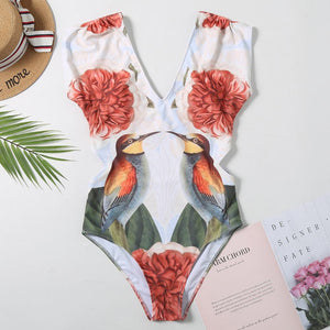 One-piece swimsuit Multicolor artistic style