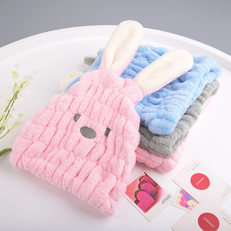 Super absorbent rabbit ear dry hair cap