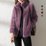 Padded Coat Stand-collar Double-faced Fleece Jacket