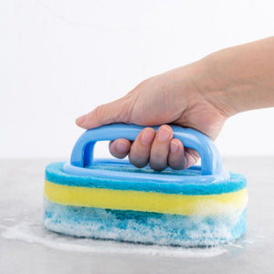 Thickened Sponge Cleaning Brush With Handle