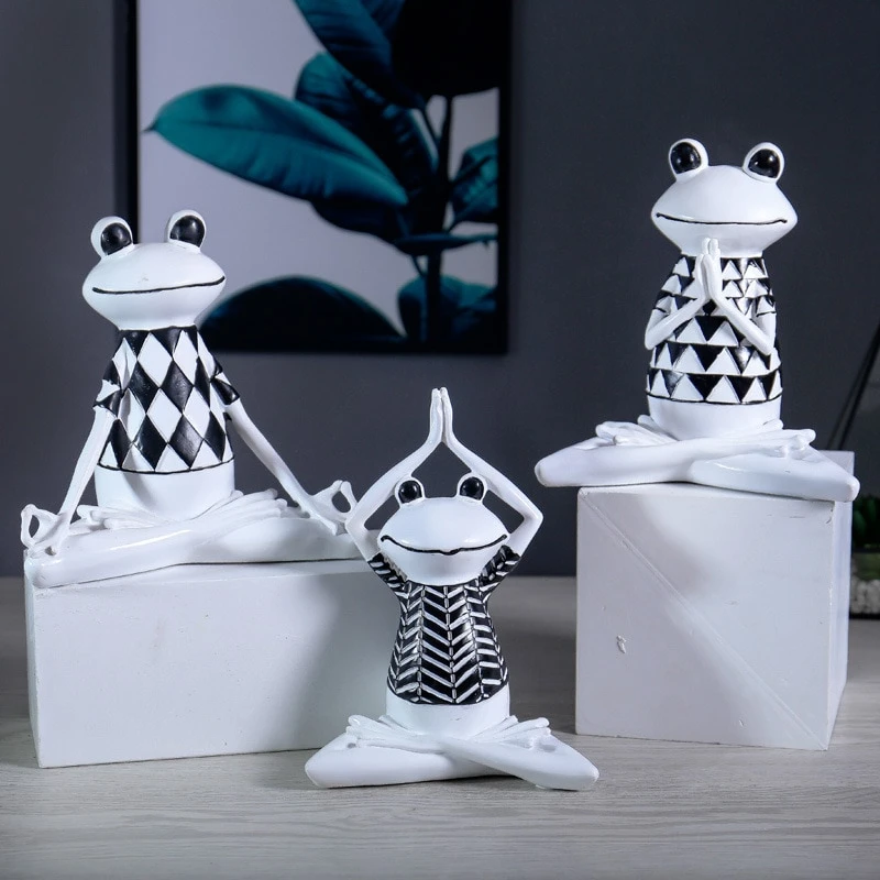 White Yoga/Meditation Frog Ornament