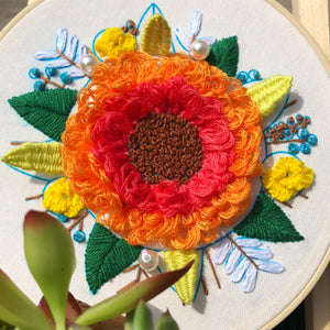 Colorful floral embroidery craft kits