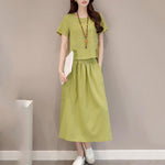 New Elastic Waist Patch Pocket  Plain Maxi Dress.AQ