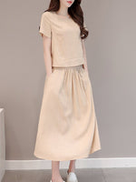 New Elastic Waist Patch Pocket  Plain Maxi Dress.AQ