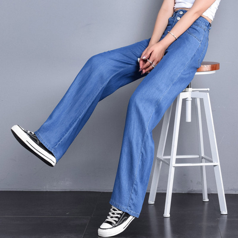 High Waist Straight Tube Jeans