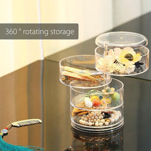 Transparent rotating storage box