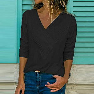 Classic V-Neck Basic Tops T-shirt