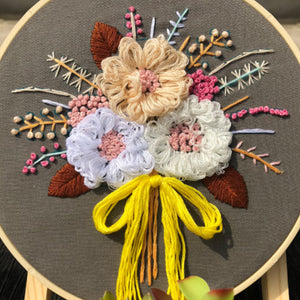 Colorful floral embroidery craft kits