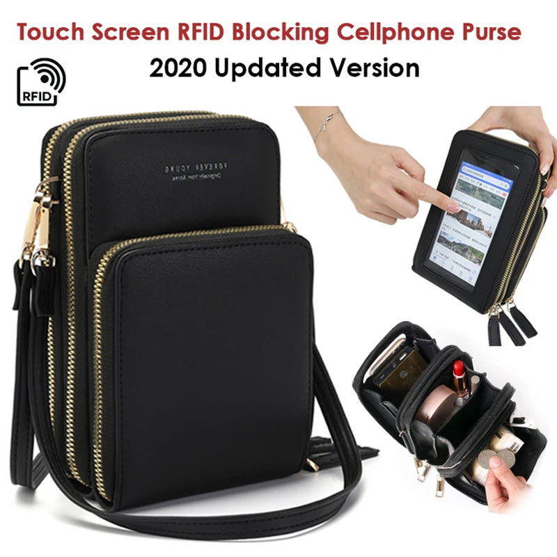 Touch Screen RFID Blocking Cellphone Purse