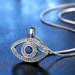 Evil Eye Crystal Silver Plated Necklace