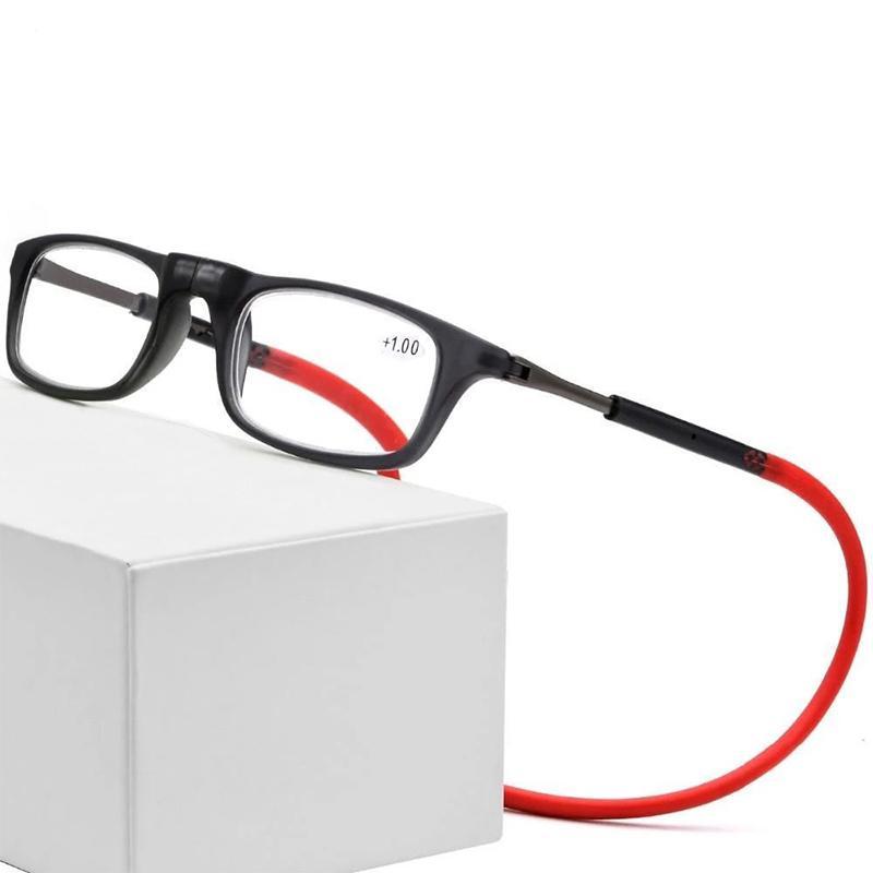 Telescopic magnetic hanging neck reading glasses