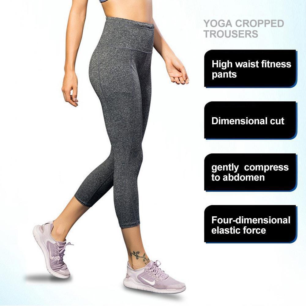 High Waist Yoga Pants with Telescopic Drawstring