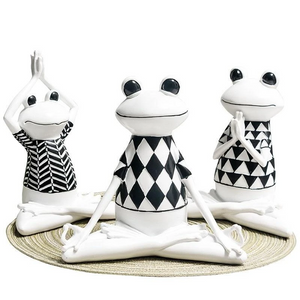 White Yoga/Meditation Frog Ornament