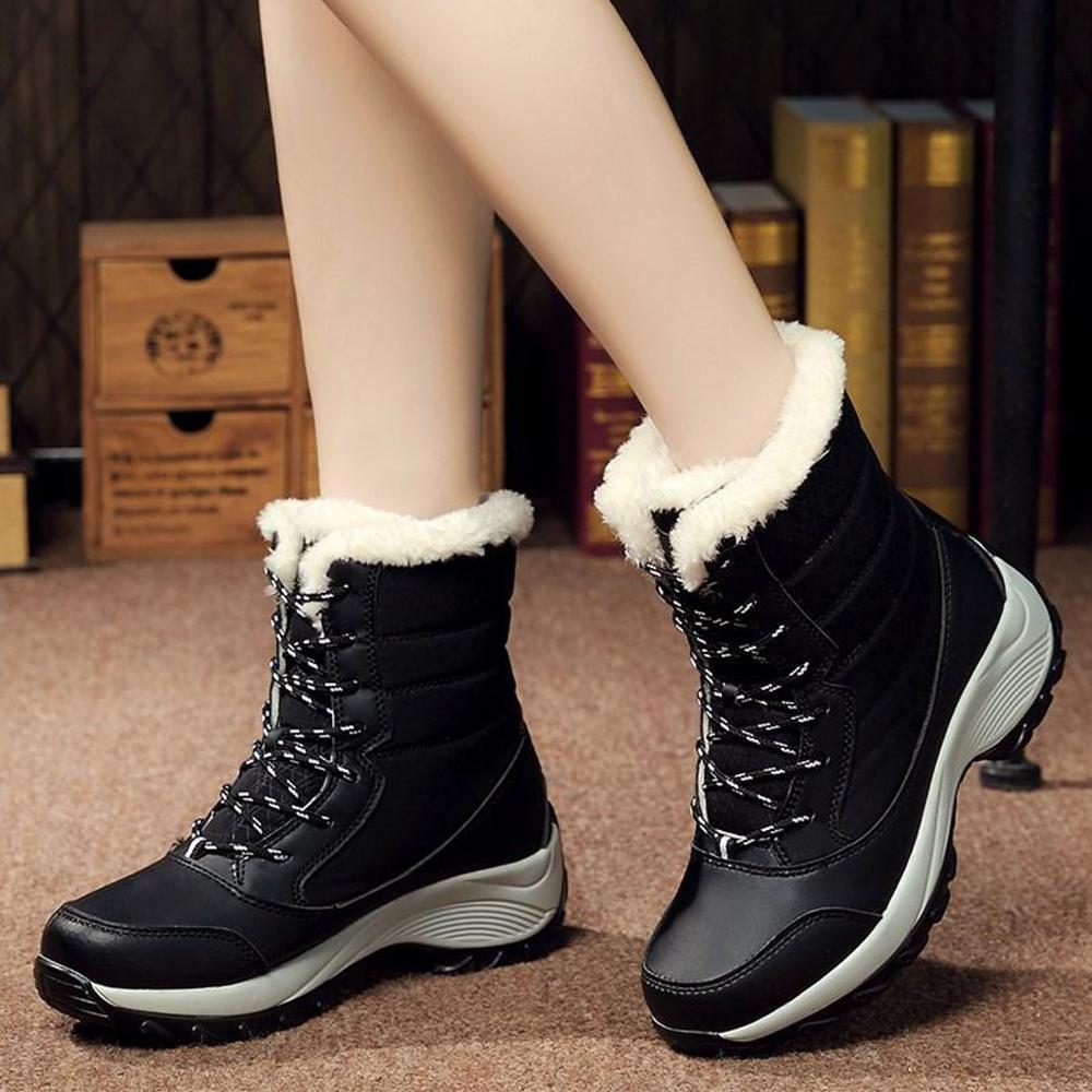 Waterproof Women High-Top Cotton Shoes