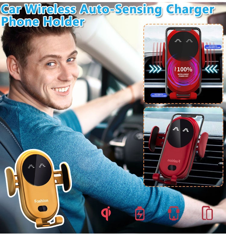 Smart Wireless Auto-Sensing Car Phone Holder Charger