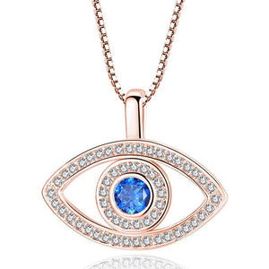 Evil Eye Crystal Silver Plated Necklace