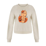 Pumpkin Print Hoodie for Women