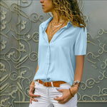 Ladies Casual Chiffon Solid T-Shirt