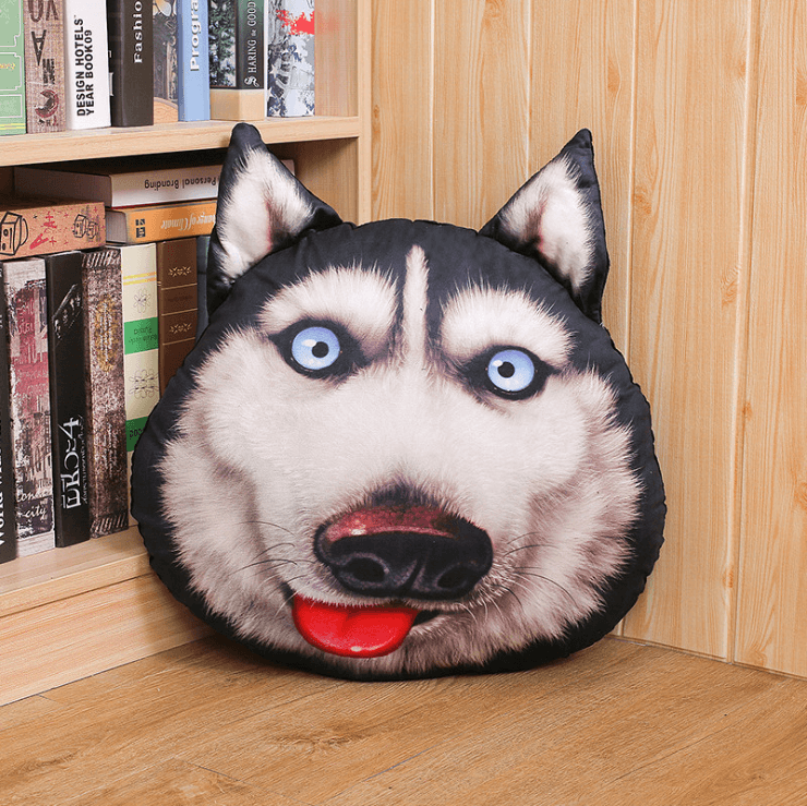 Creative Funny Simulation Husky Pillow