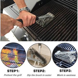 Hirundo 360° Clean Grill Brush, 18" Best BBQ Grill Brush