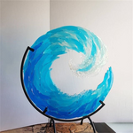 Ocean Wave Fused Glass Sculpture