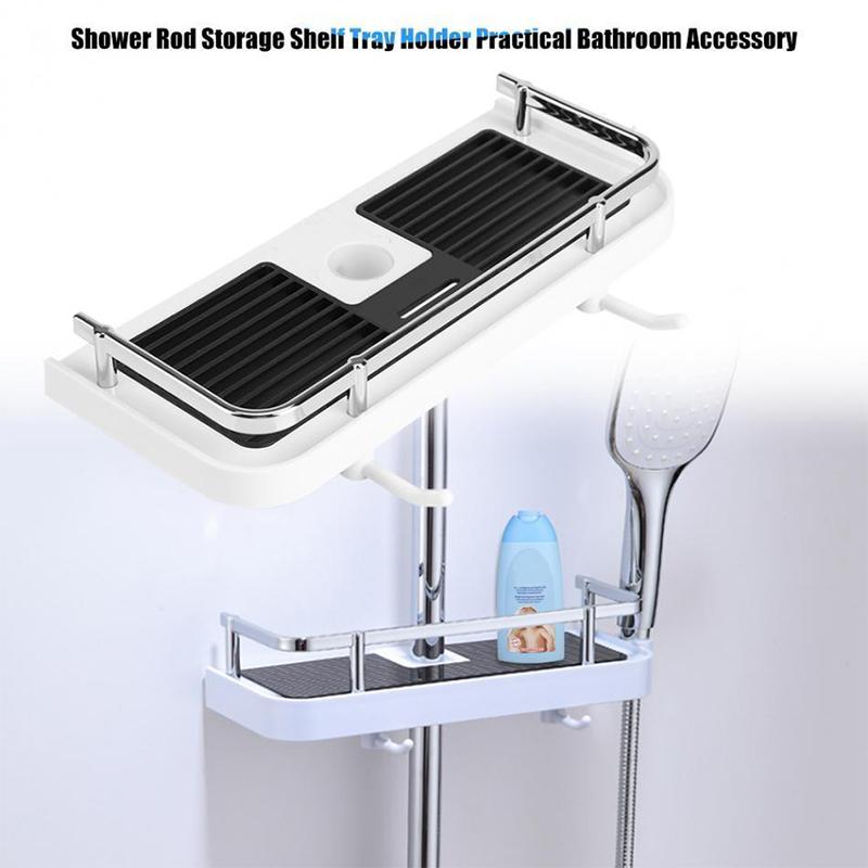 Bathroom Pole Shower Storage Rack Holder