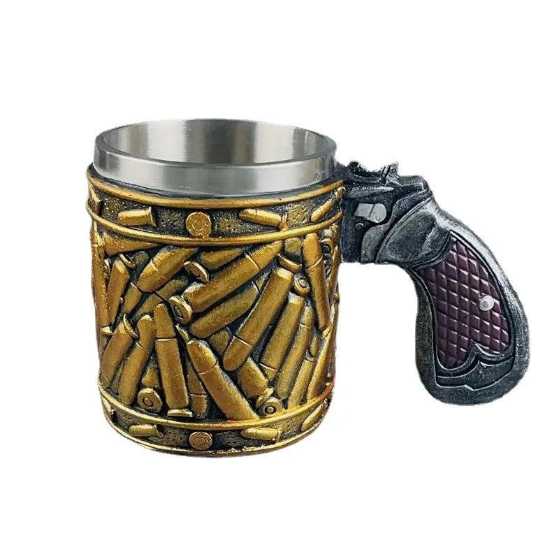 Stainless Steel Bullet Pattern Beer Mug splendiday