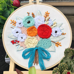 Colorful floral embroidery craft kits