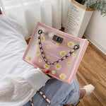 Daisy transparent chain small square bag