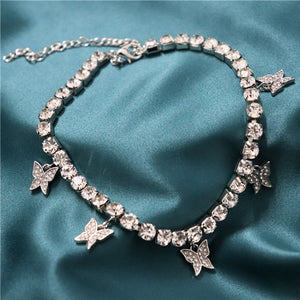 Rhinestone Butterfly Choker