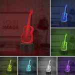 3D  guitar lamp 7 Color Changing Night Light